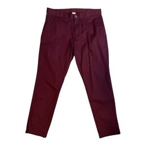 Fabletics‎ High Side Burgundy Chino Pants 34X30 Stretch Classic Fit PT2355676